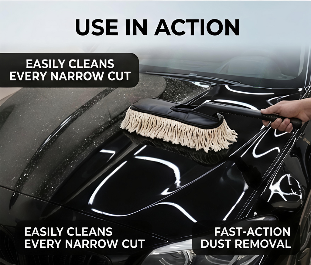 MotorNest Premium Wax-Infused Microfiber Car Duster | Scratch-Free Dust Cleaning