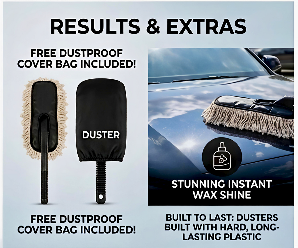 MotorNest Premium Wax-Infused Microfiber Car Duster | Scratch-Free Dust Cleaning