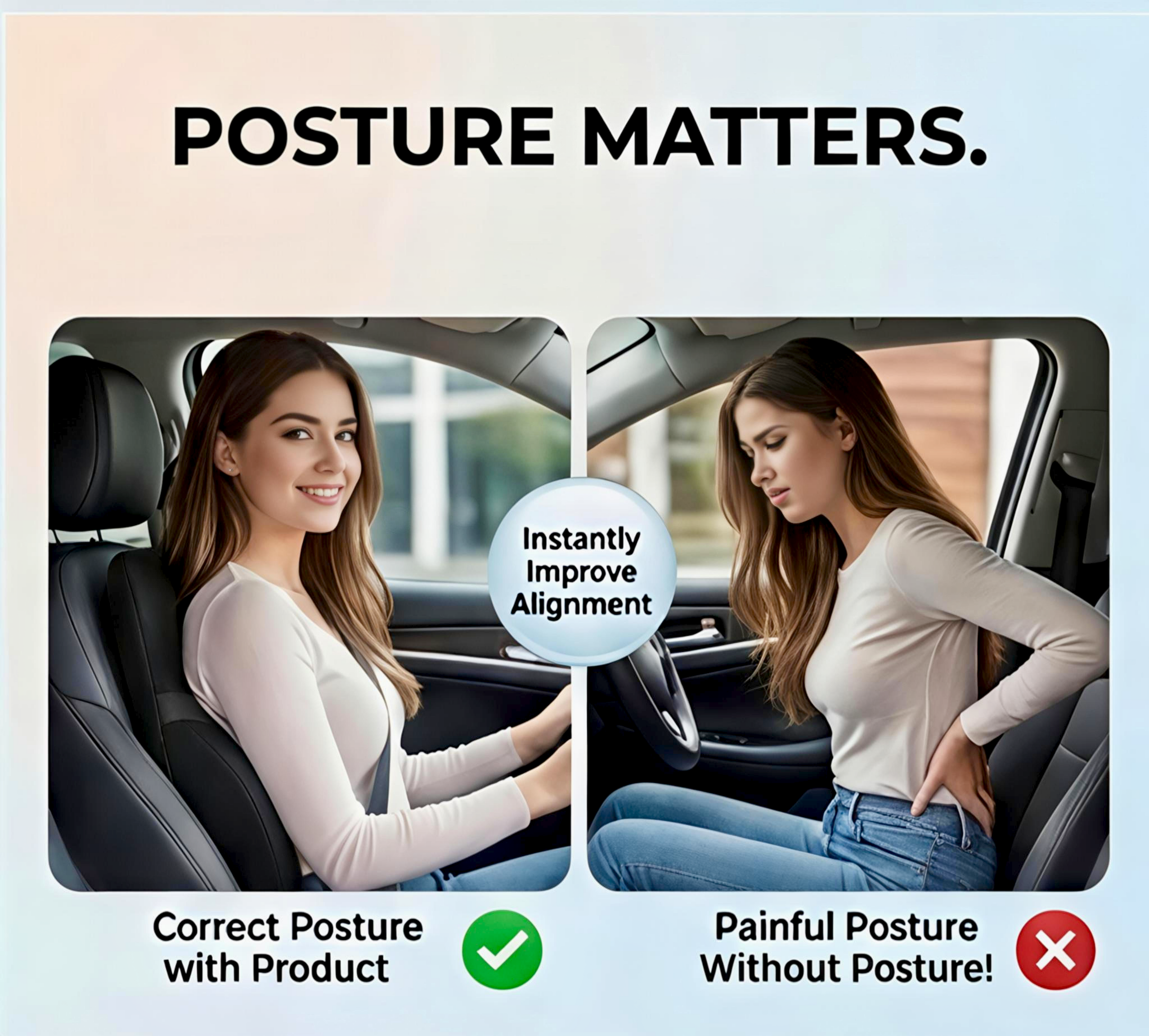 MotorNest Premium Memory Foam Backrest Cushion for Car & Office Chair | Ergonomic Lumbar Support | Breathable Mesh Cover | Adjustable Straps | Washable Cover