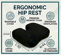 MotorNest Ergonomic Memory Foam Hip Support Cushion for Car, Office & Home