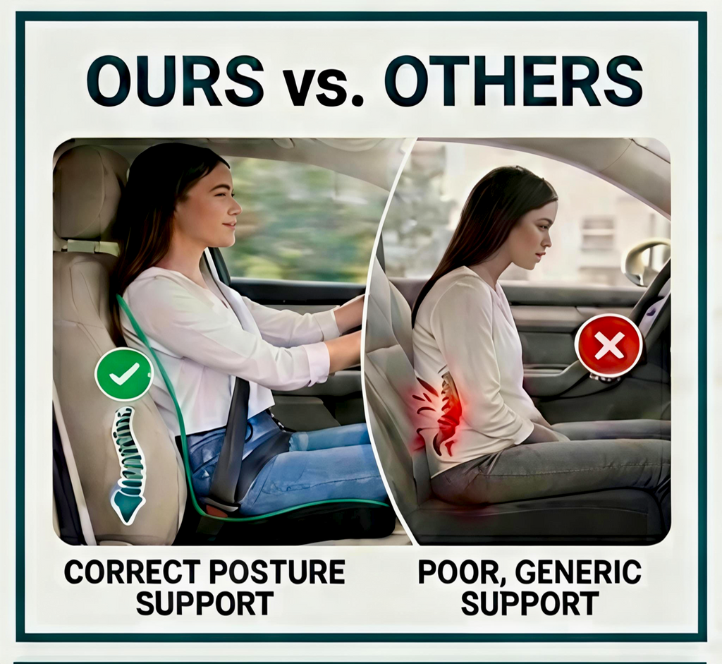 MotorNest Ergonomic Memory Foam Hip Support Cushion for Car, Office & Home