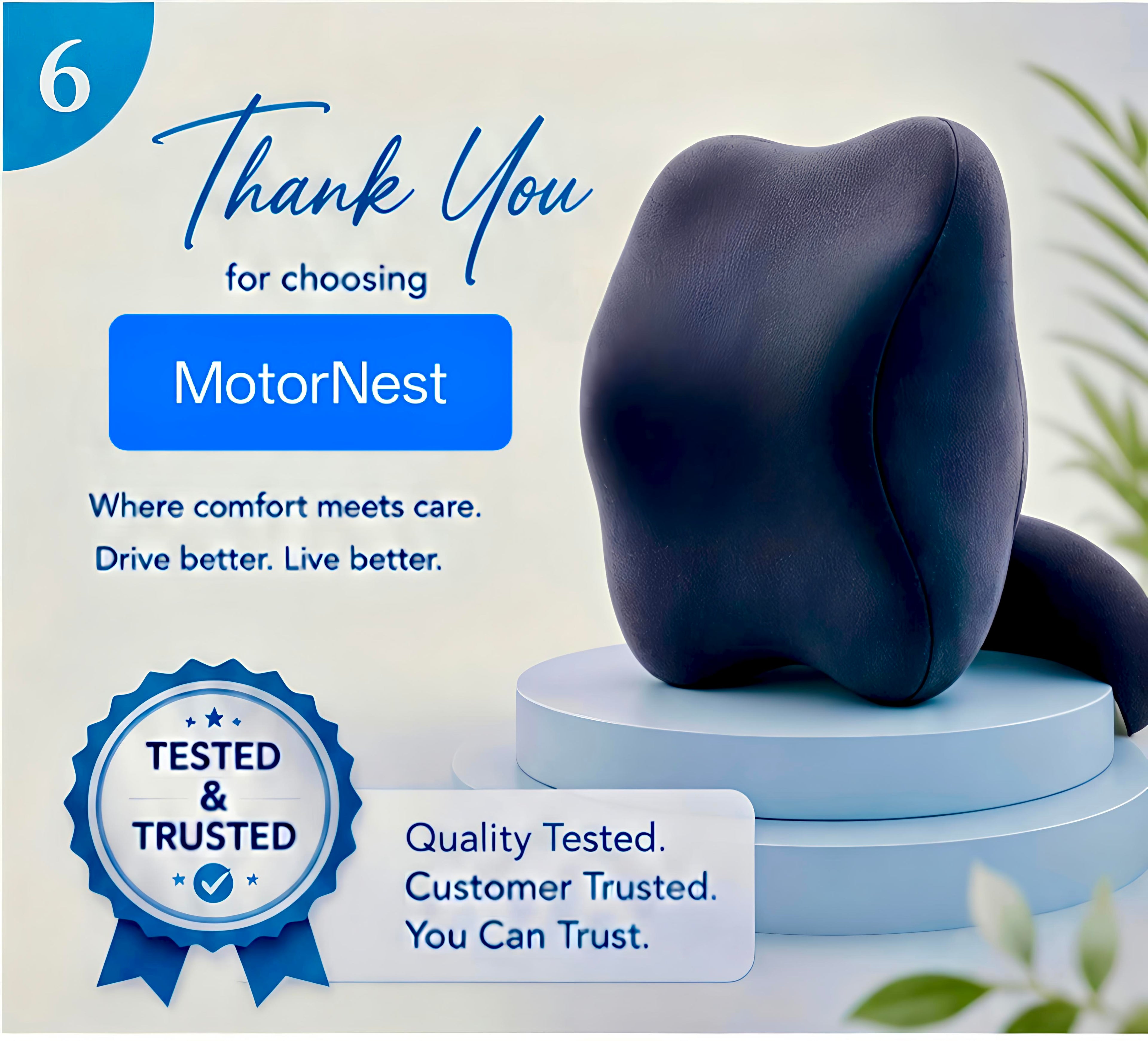 MotorNest Premium Memory Foam Neck Cushion for Car & Travel